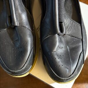 Nike Black Leather Slip-On Sneakers 100 leather